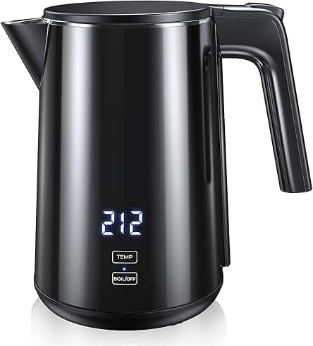 Amazon.com: Electric Kettle 1.0L, 1200W Fast Boiling, 7 Temp Settings & 4H Keep Warm | Stainless Steel Inner, BPA-Free, Auto Shut-Off, Water Boiler, Cool Touch Exterior, Tea Coffee Kettle for Home Office, Black: Home & Kitchen
