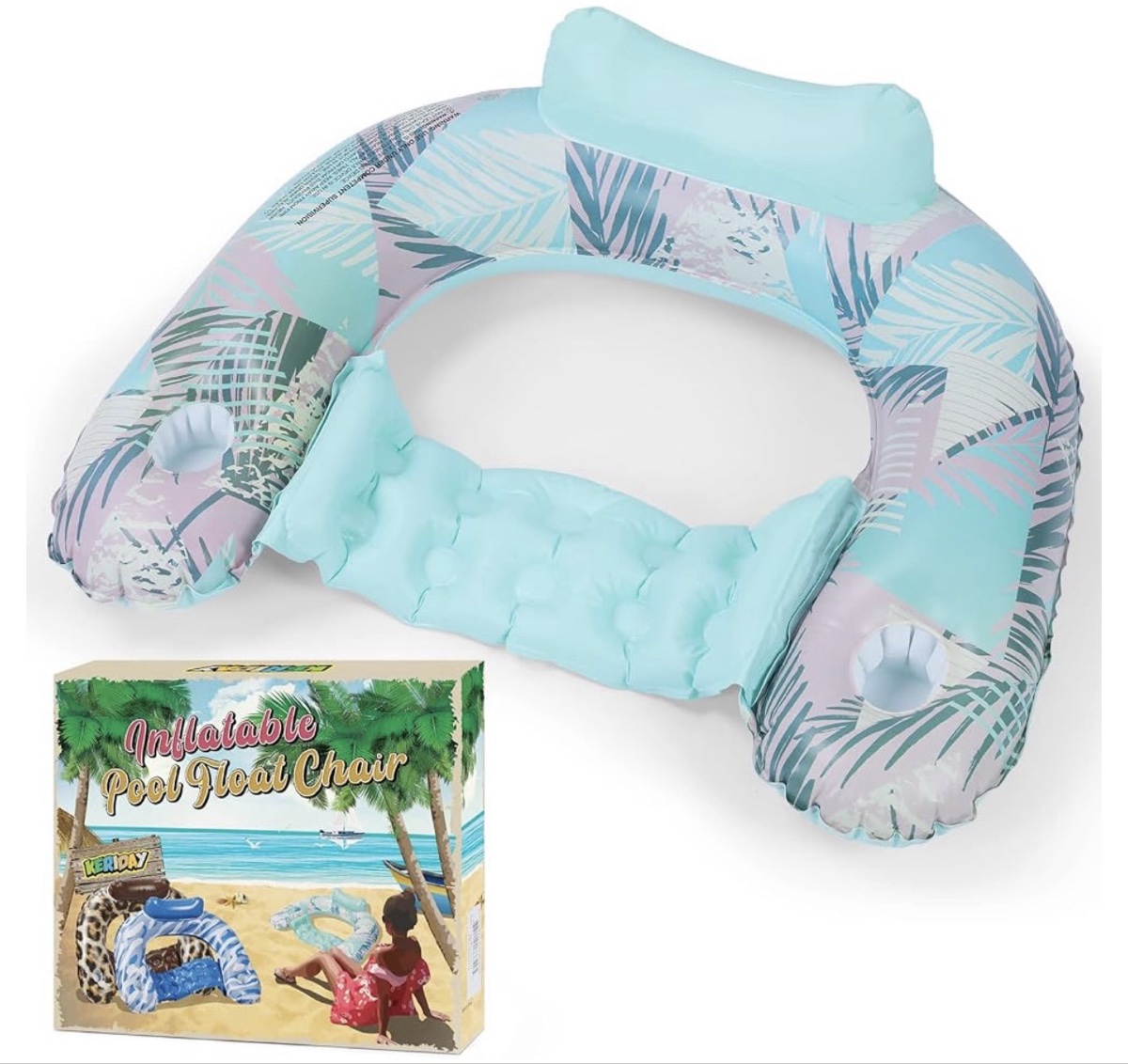 KERIDAY Inflatable Pool Float Chair 2-Pack