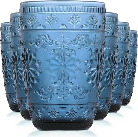 abrwyy Blue 6pc Glassware Set