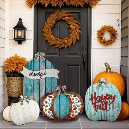 Kigley Set of 4 Fall Porch Decor Front Door Patio