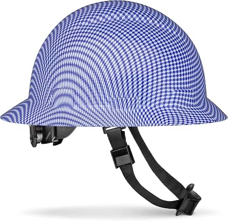 Acerpal Updated Vented Full Brim Hard Hat, Blue 3D Design Gloss, Padded, OSHA Construction Safety Approved Hardhats, Hard Hats for Men, Cascos De Construccion Helmet.