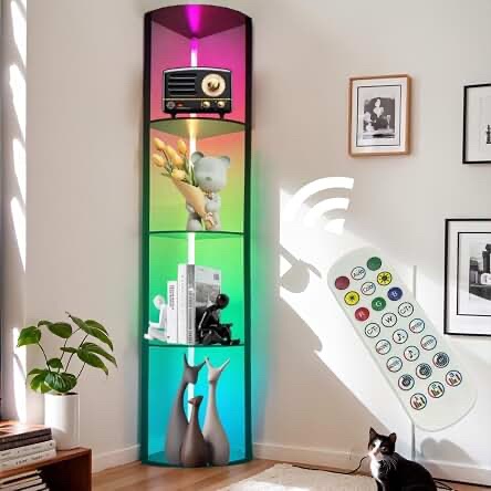 5-Tier LED Corner Display Shelf