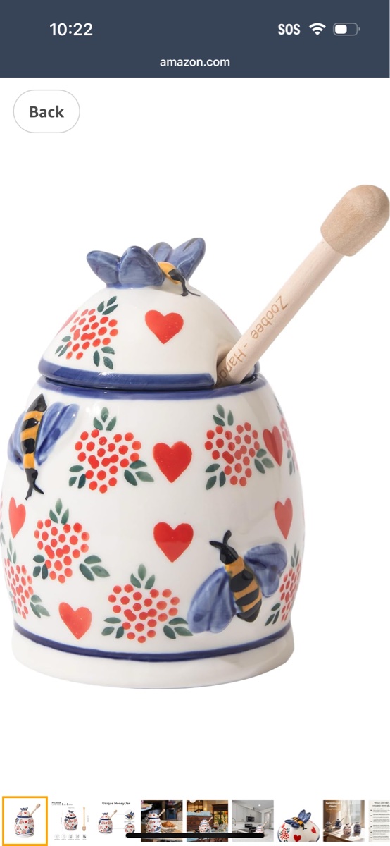 Zoobee Honey Pot Collection Ceramic Honey Jar