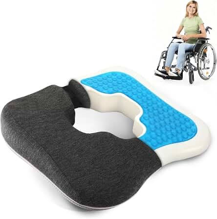 PainRelief Cushion, Wheelchair & Office Chair Cushion with Lift for Legs & Buttocks, Blue