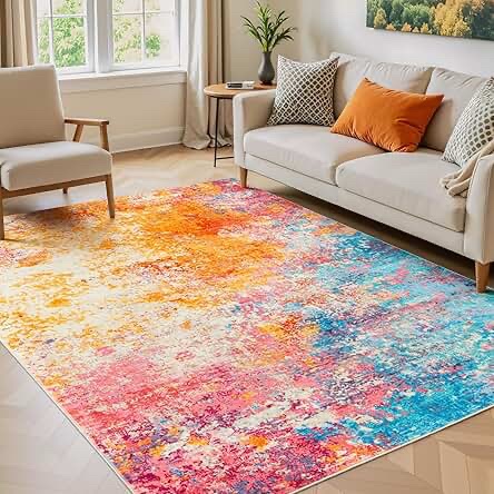 LOOMY Living Room Rug 5x7 Multicolor