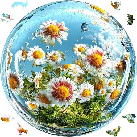 Ixfyloop Water Drop Daisy 500 Piece Wooden Puzzle