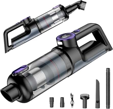 Amazon.com: TIDY PALM Car Vacuum Portable Cordless, 18000Pa 2 in 1 Cleaner&Air Duster, 130W Brushless Motor Handheld Vacuum Cordless with 7800mAh Battery, LED Light, Multi-Nozzles for Car, Home, Office : Home & Kitchen
