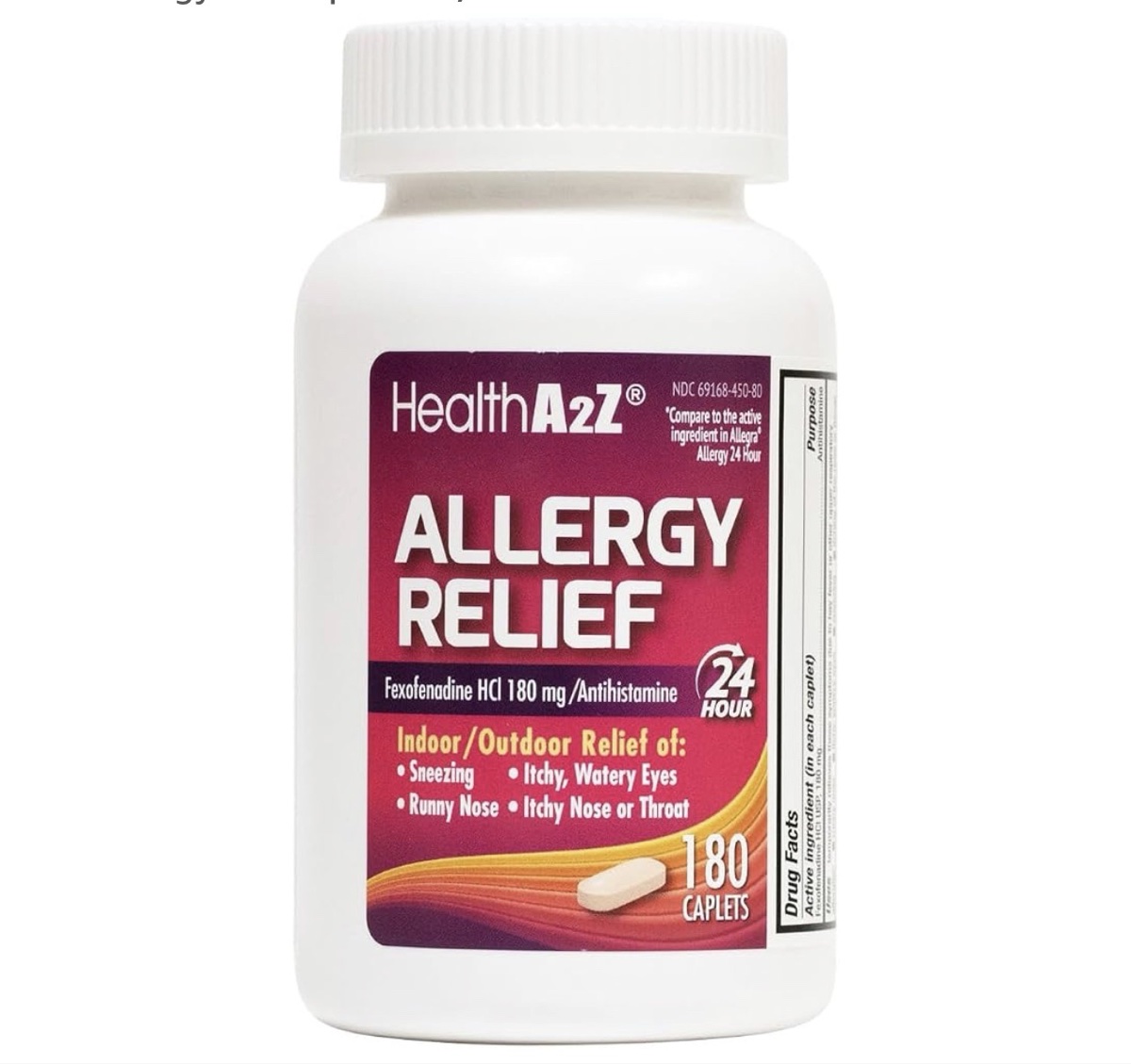 HealthCare Aisle Allergy Relief Fexofenadine Hydrochloride 180 mg Tablets - 180 Count