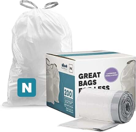 Simplehuman Code N Trash Bags, 1.2 Mil Thickness, 200 Count Bulk Pack