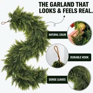 Art-JSTHuaNorf Pine Garland 6FT 2PCS