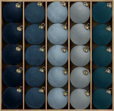 Jornoy Shatterproof Christmas Baubles Set - Blue/Grey Assortment