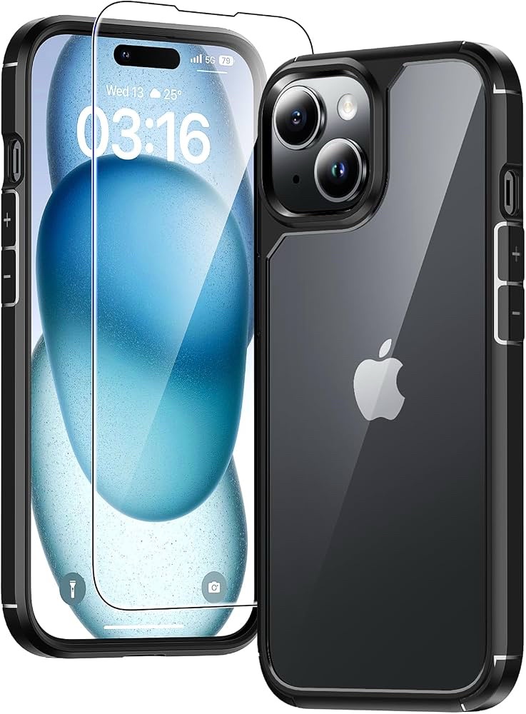 TAURI Protective Phone Case for New iPhone P (2025) - 1+1 Button-Clear