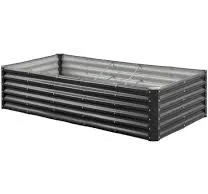 Once More Metal Raised Garden Bed Grey