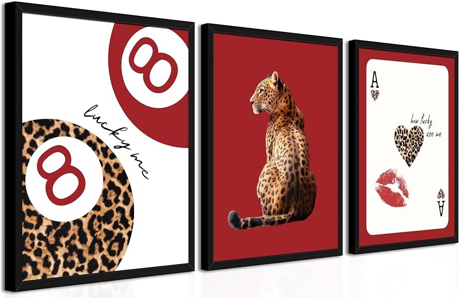 Trendy Leopard Canvas Wall Art Dorm Decoration 12x16in