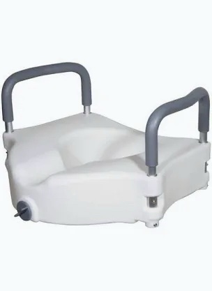 Raised Toilet Seat with Removable Arms, 5" Height (RTL12027RA)