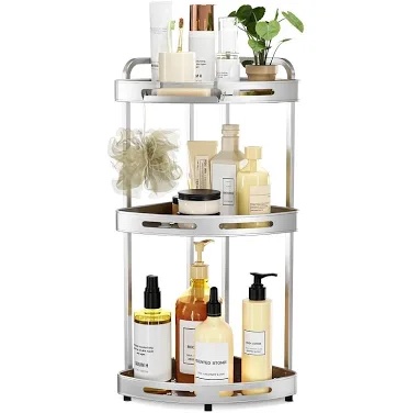 Binecer 3-Tier Standing Corner Shower Caddy - Silver