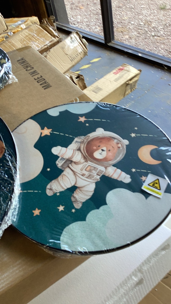 Kids Space Themed Round Wall Art Decor