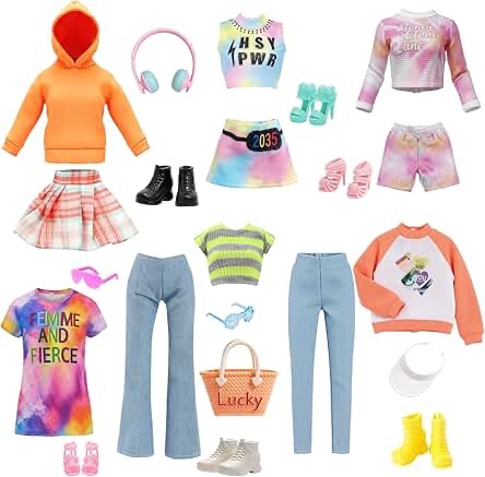 dollbie Kawaii Doll Clothes for 17cm Plush Dolls - 6 Sets