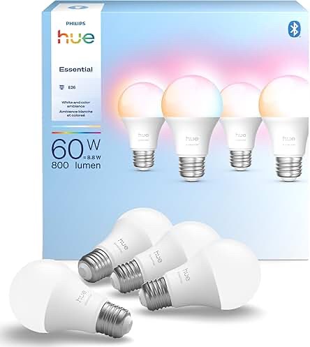 Philips Hue Essential E26 White and Color Ambiance LED Smart Bulb
