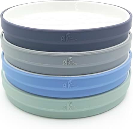 Elk and Friends Eco Kids Porcelain Plates with Silicone Sleeve