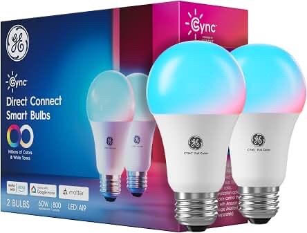 GE Cync Direct Connect Smart Bulbs A19 LED 2-Pack