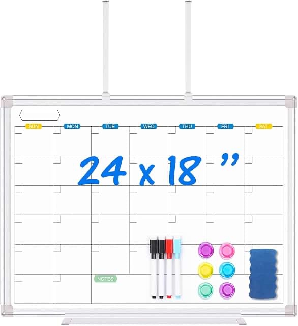 Maxtek Magnetic Calendar Whiteboard 24 x 18 Inch