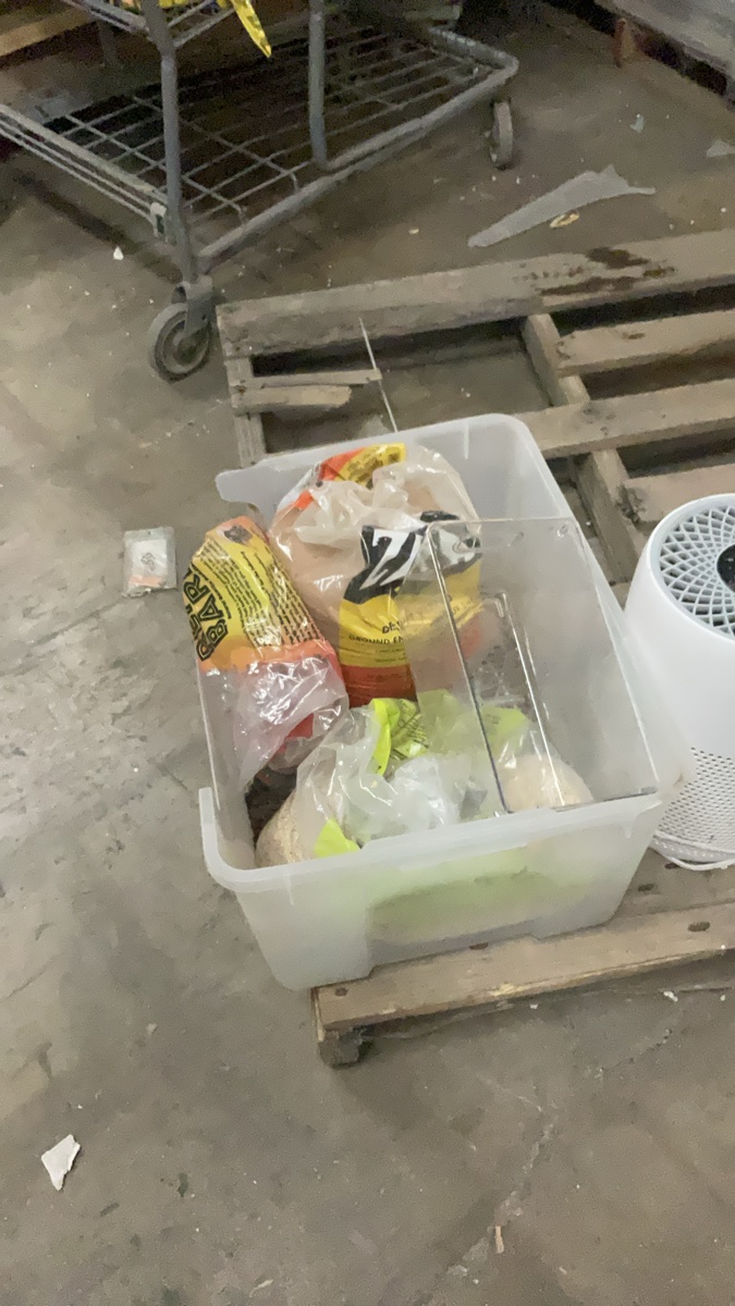 Assorted reptile  Food Products in Storage Bin