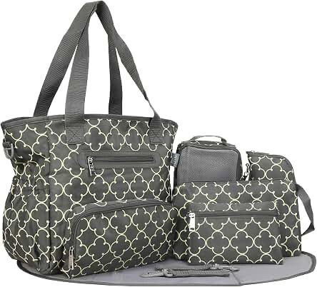 SoHo Designs Grand Central Station Diaper Bag - Grey