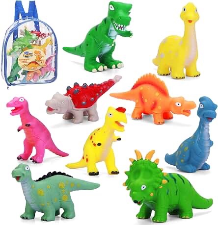 Kids' Dinosaur Toy Set with Transparent Storage Backpack