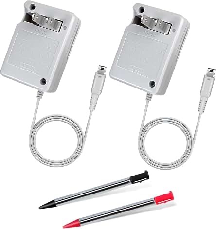 Universal Charger for Nintendo 3DS/DSi/2DS with 2 Stylus Pens