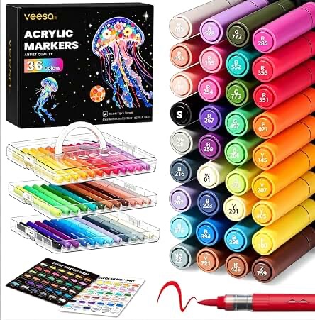 Veesa Acrylic Markers 36 Colors