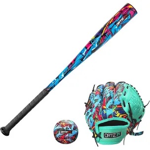Big Papi 9-inch Graffiti Print Youth Baseball Glove and Ball Set