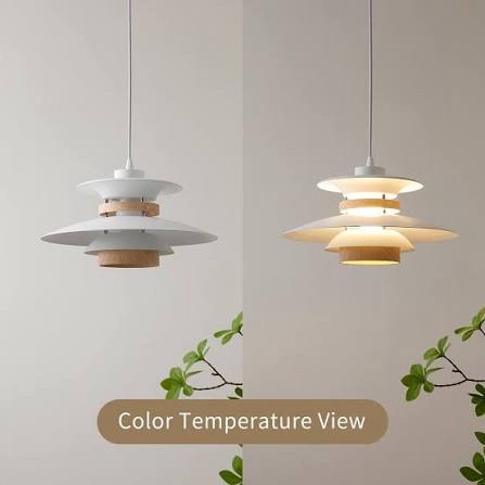EFINEHOME Modern Wood Grain Ceiling Fan Light, 35cm