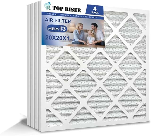 Top Riser MERV 13 Air Filter 20x20x1 (4 Pack)