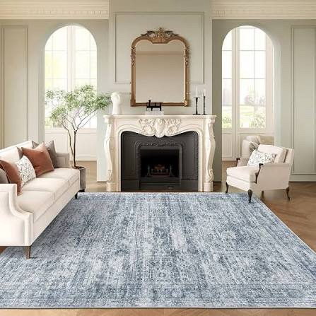 8x10 Washable Area Rug - Blue