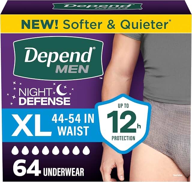 Depend Men Night Defense Incontinence Underwear - XL/TG - 32 Count