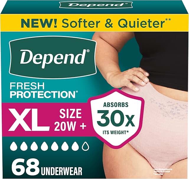 Depend Fresh Protection Underwear for Women, XL, 34 Count