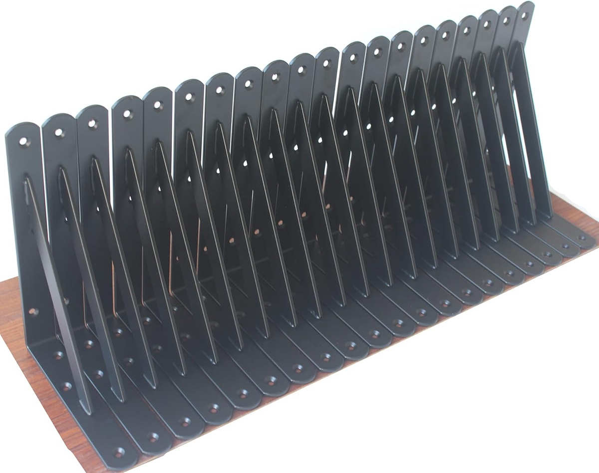 32 Pack Iron L-Shaped Shelf Brackets (8" x 6" x 1.5")