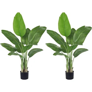 4ft Artificial Bird of Paradise Plant, 2-Pack