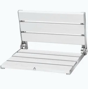 Wall Mounted Shower Seat – 16IN Teak Fold Down Shower Seat for Elderly, Disabled & Pregnant Women – Sturdy Shower Benches for Inside Shower with 400LB Capacity – 2026 Premium White Shower Bench : Home & Kitchen