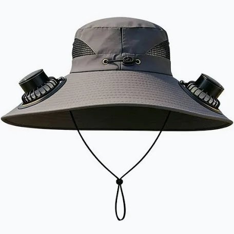 Sun Protection Hat with Integrated Cooling Fans