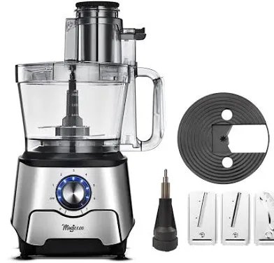 Magiccos Model FP408 Stainless Steel Food Processor With Built-in Drawer