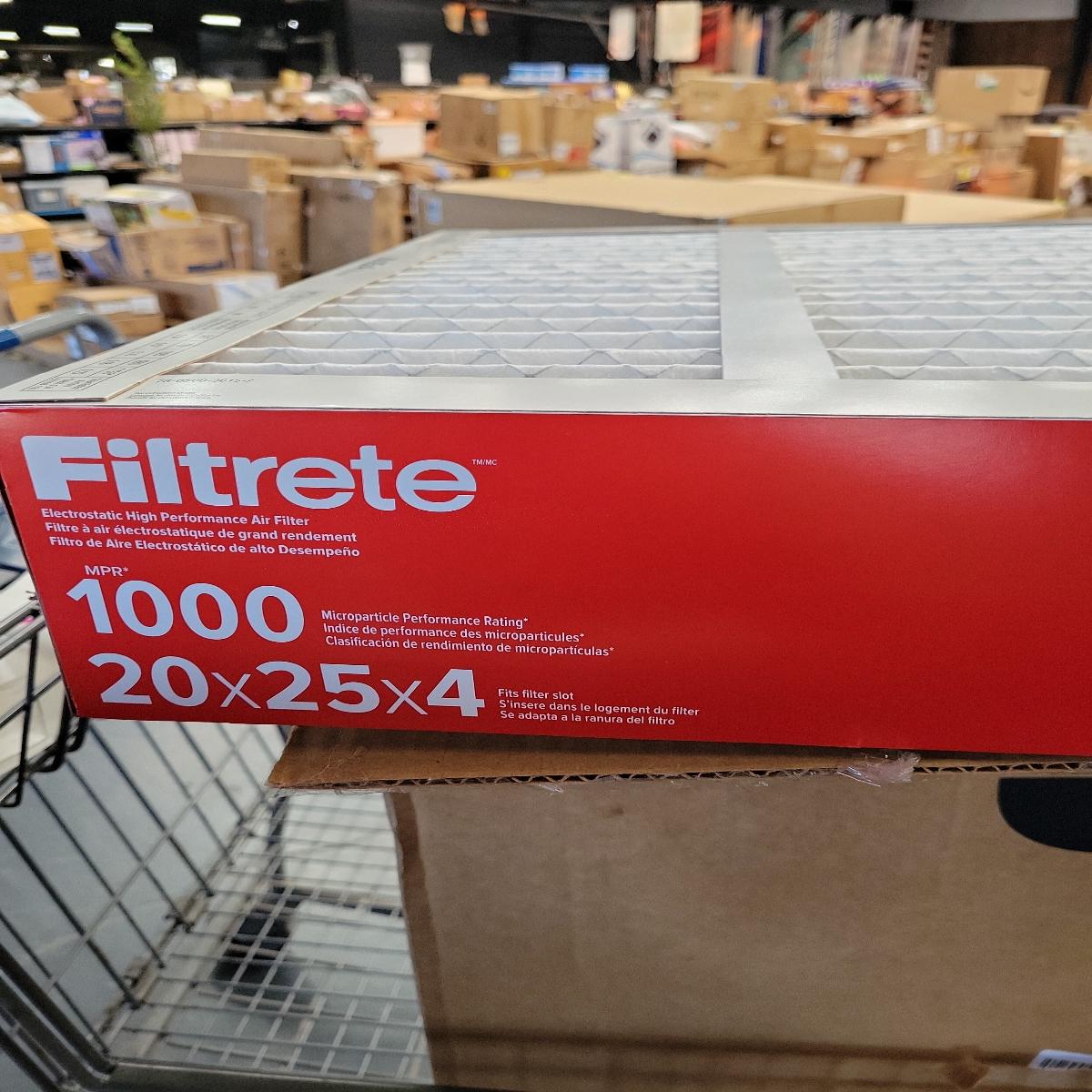 Filtrete 1000 MPR Electrostatic High Performance Air Filter 20x25x4 2 count