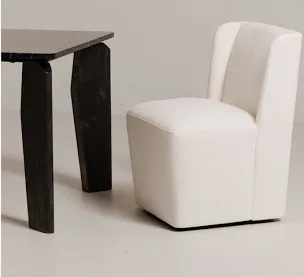 Moe's Home Collection Cormac Rolling Dining Chair - Cream Performance Fabric