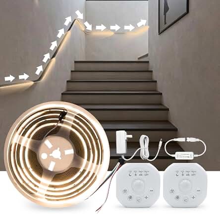 Generic 2-Pack Motion Sensor Indoor COB LED Stair Light Strip with Controller