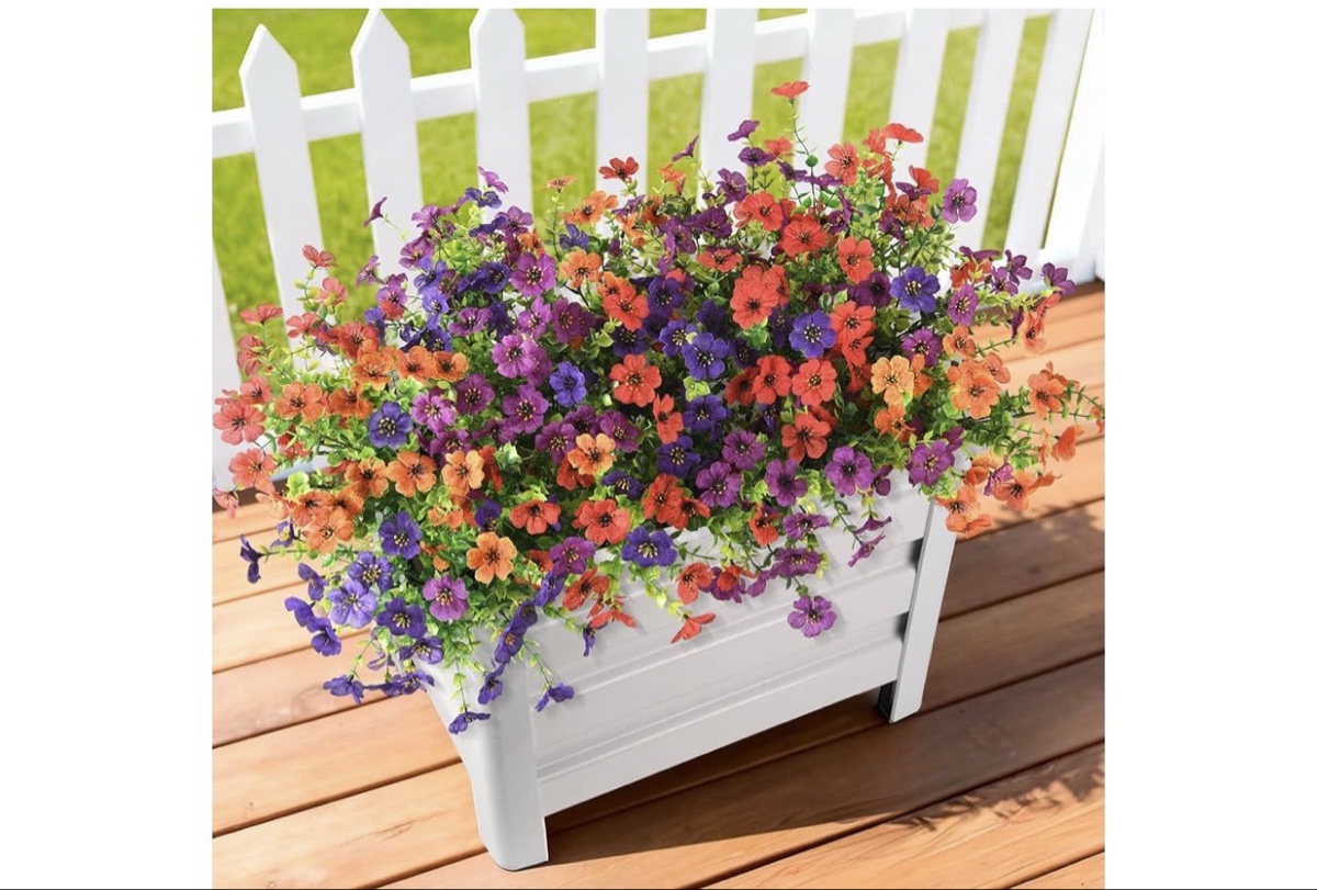 Hommyea Artificial Flowers for Outing (Purple, Red, Yellow)