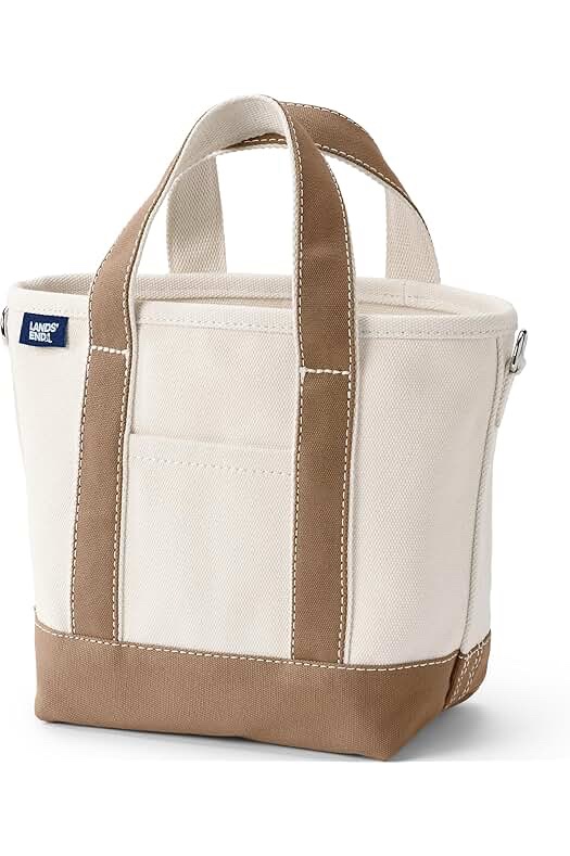 Lands' End Canvas Tote Bag Natural/Rich Camel