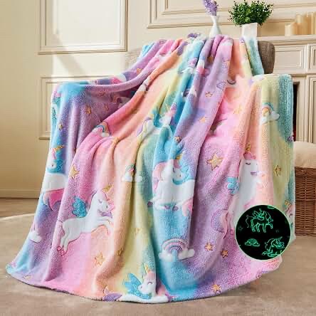 SALIMAH Glow in The Dark Unicorn Blanket