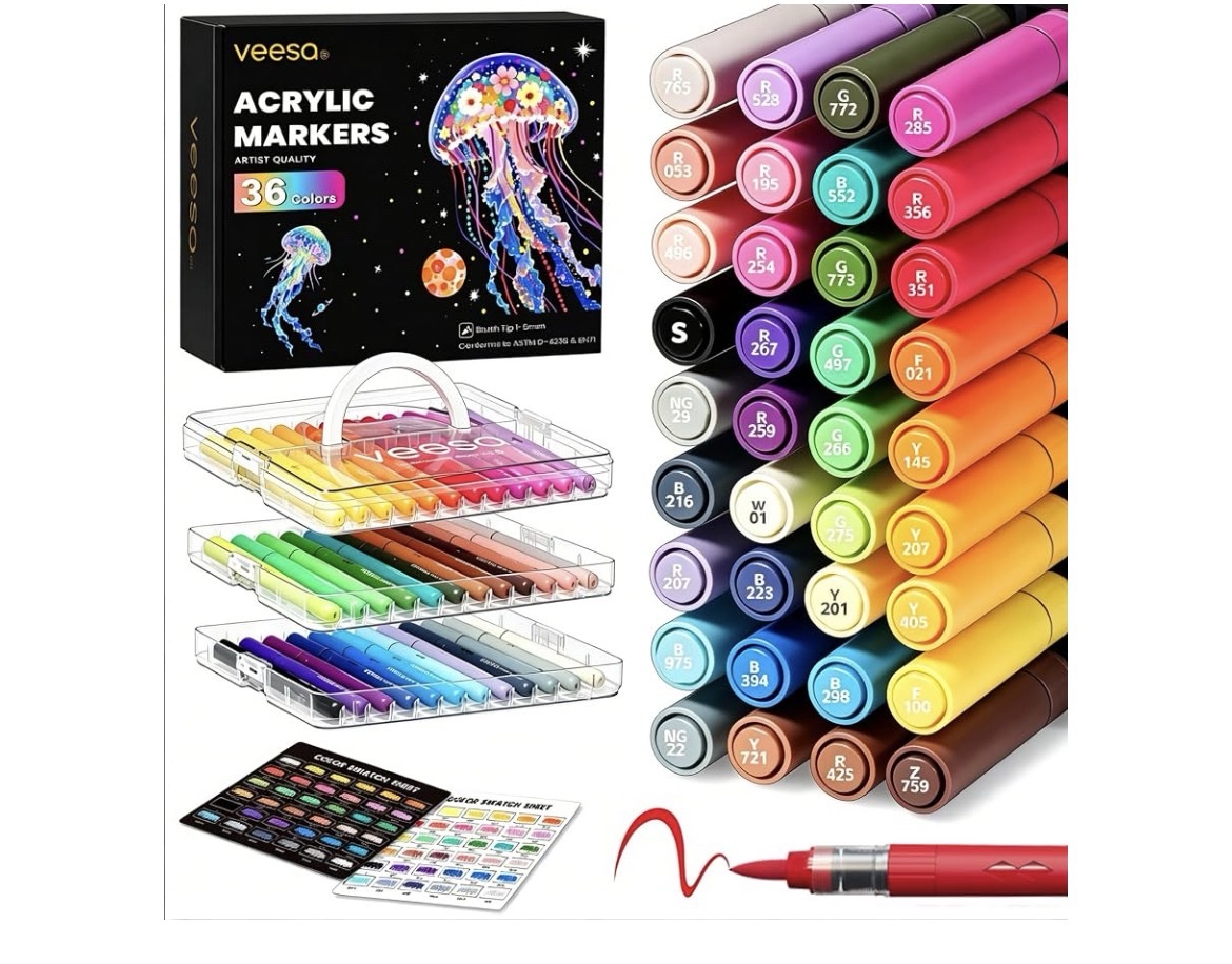 Veesa Acrylic Markers 36 Colors Set