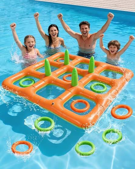 Pacifoo Pool Party Tic-Tac-Toe Game Giant Floating Ring Toss